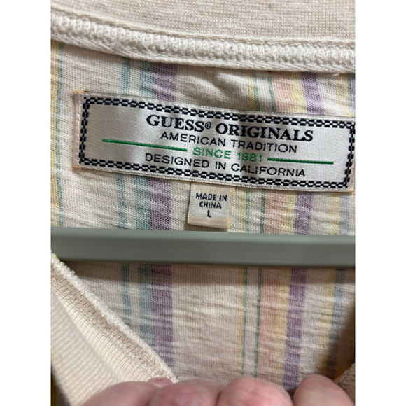 Vintage Y2K Guess Originals Striped Short Sleeve Tee Multi-color, L - Picture 3 of 6